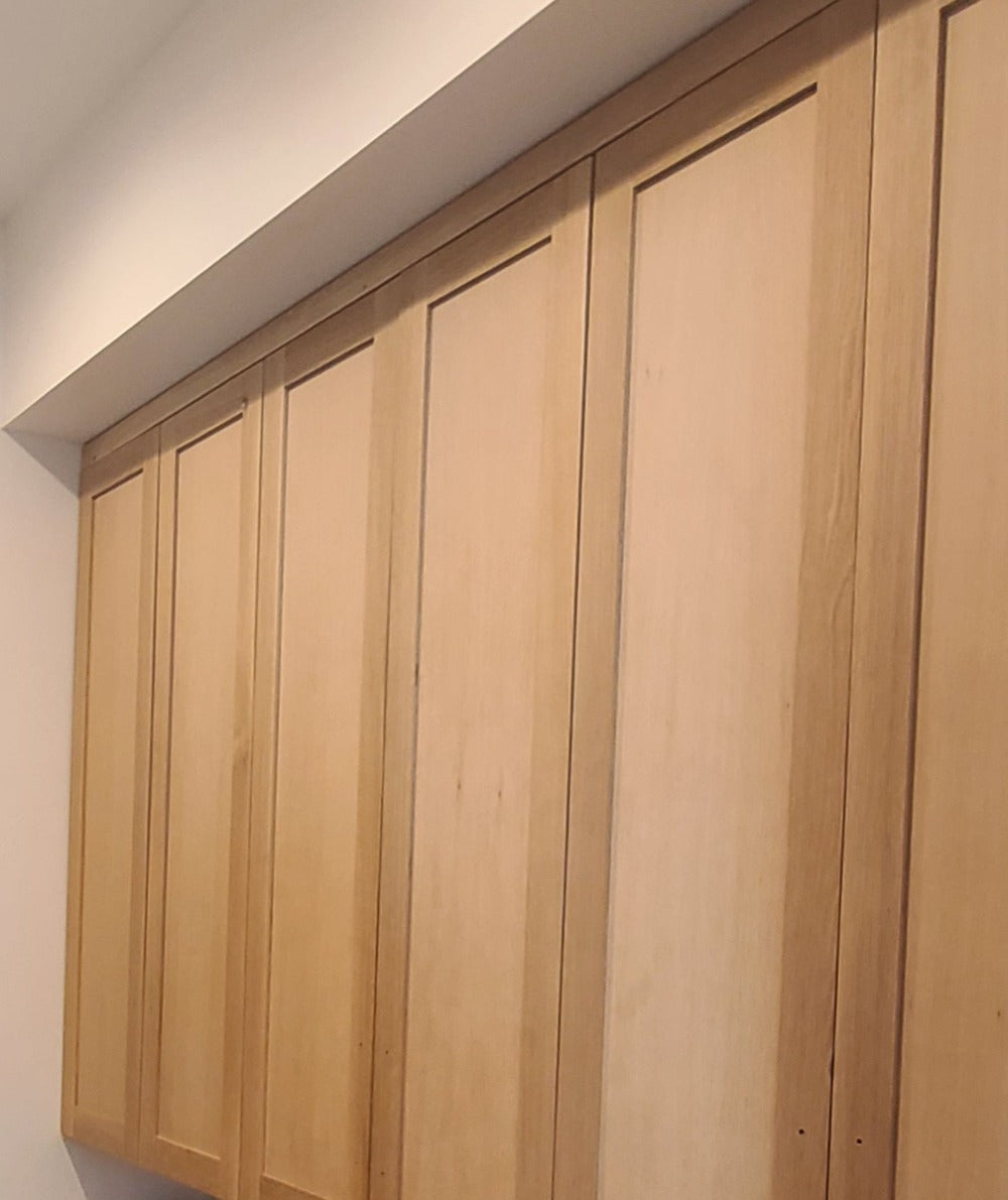 Kitchen Cabinet Doors Shaker Design Rift White Oak Finish Predrilled for European Soft Close Hinges