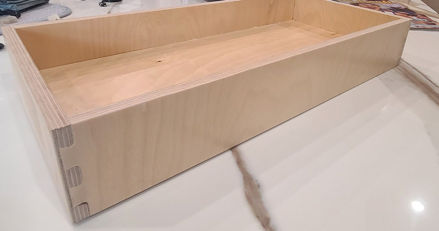 Kitchen Cabinet Drawers, Wood Dovetail Construction Custom Made to Order, Fully Assembled, Custom Sizes Availabe (For 24" Deep Cabinets)