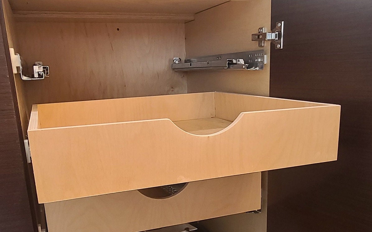 Kitchen Cabinet Drawers, Pullout Trays, Wood, Dovetail, Custom Made to Order, Fully Assembled 33" x 22.5" Various Heights